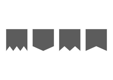 Retro kurdele. Beyaz arkaplanda simge. Eğimli tekstil sembolü. Düz vektör izole edilmiş bayrak.