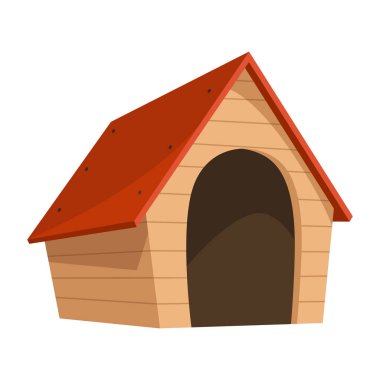 Köpek aksesuarı dükkânı ikonu. Köpek Evi. Petshop süpermarketi. Hayvan aksesuarı. Düz stil klip sanatında vektör illüstrasyonu.