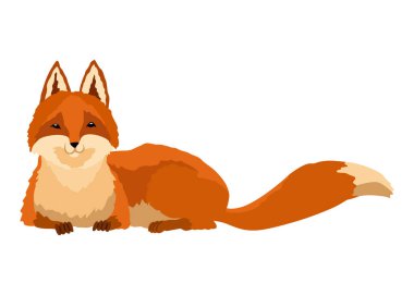 Kızıl Tilki. Tuhaf bir karakter, orman memelisi avcısı. Çizgi film orman hayvanı, yüzünde sevimli duygular olan memeli. Turuncu tilki, vahşi yaşam hayvanı, beyaz arka planda izole edilmiş..