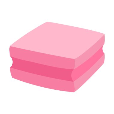 Sakız sıçraması. Çizgi film çiğneme şekeri. Lekeler ve yapışkan esneme şekli. Çocuk sakızı. Vektör illüstrasyonu.