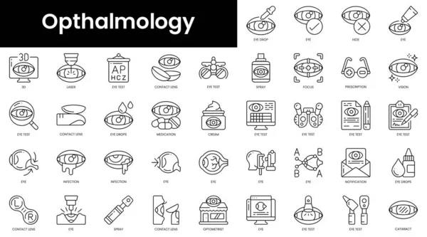 stock vector Set of outline opthalmology icons. Minimalist thin linear web icon set. vector illustration.