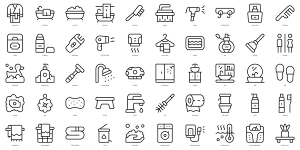 Set Von Einfachen Umrissen Bad Icons Thin Line Art Icons — Stockvektor