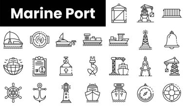 Ana hatlı liman simgeleri kümesi