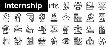 Taslak stajyerlik simgeleri kümesi