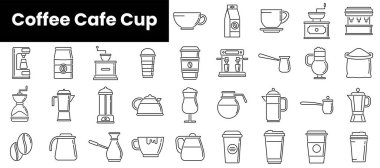 Bir dizi kahve fincanı simgesi