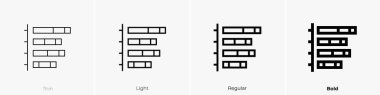 çubuk grafik simgesi. İnce, Aydınlık ve Kalın stil tasarımı beyaz arkaplanda izole