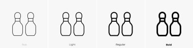 bowling pin icon. Thin, Light Regular And Bold style design isolated on white background clipart