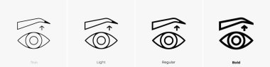 Blepharoplasty ikonu. İnce, Aydınlık ve Kalın stil tasarımı beyaz arkaplanda izole