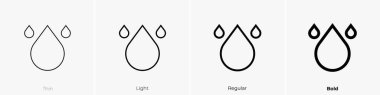 droplet formation icon. Thin, Light Regular And Bold style design isolated on white background clipart