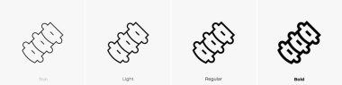 dorsal spine icon. Thin, Light Regular And Bold style design isolated on white background clipart