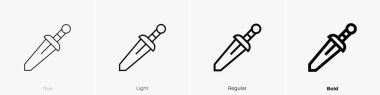 dagger icon. Thin, Light Regular And Bold style design isolated on white background clipart