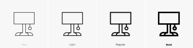Lamba ikonu. İnce, Aydınlık ve Kalın stil tasarımı beyaz arkaplanda izole