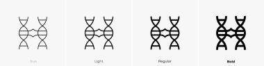 Mutasyon simgesi. İnce, Aydınlık ve Kalın stil tasarımı beyaz arkaplanda izole