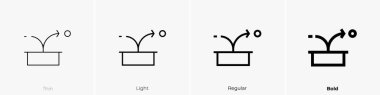 hareket simgesi. İnce, Aydınlık ve Kalın stil tasarımı beyaz arkaplanda izole