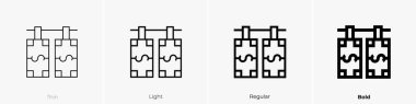 Para aklama ikonu. İnce, Aydınlık ve Kalın stil tasarımı beyaz arkaplanda izole