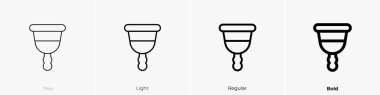 Adet kupası ikonu. İnce, Aydınlık ve Kalın stil tasarımı beyaz arkaplanda izole