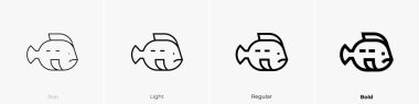 lumpfish icon. Thin, Light Regular And Bold style design isolated on white background clipart