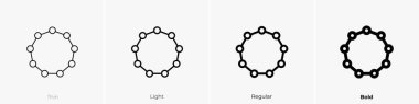 nonagon icon. Thin, Light Regular And Bold style design isolated on white background clipart