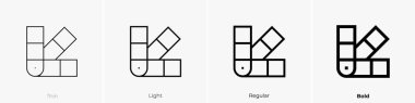 Örnekleme simgesi. İnce, Aydınlık ve Kalın stil tasarımı beyaz arkaplanda izole