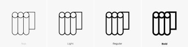 rulo simgesi. İnce, Aydınlık ve Kalın stil tasarımı beyaz arkaplanda izole