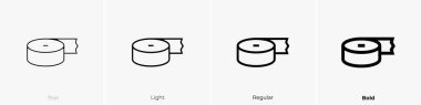 Teyp simgesi. İnce, Aydınlık ve Kalın stil tasarımı beyaz arkaplanda izole