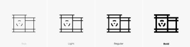 Zehirli atık ikonu. İnce, Aydınlık ve Kalın stil tasarımı beyaz arkaplanda izole
