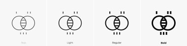 Teori ikonu. İnce, Aydınlık ve Kalın stil tasarımı beyaz arkaplanda izole