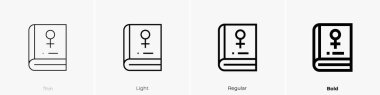 women rights icon. Thin, Light Regular And Bold style design isolated on white background clipart