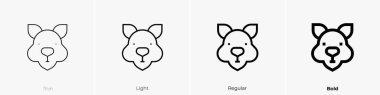 wombat icon. Thin, Light Regular And Bold style design isolated on white background clipart