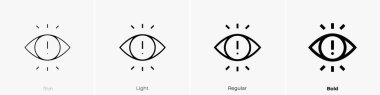 Görüş ikonu. İnce, Aydınlık ve Kalın stil tasarımı beyaz arkaplanda izole