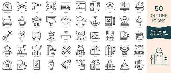 Stock vector Set of technology of the future icons. Thin linear style icons Pack. Vector Illustration