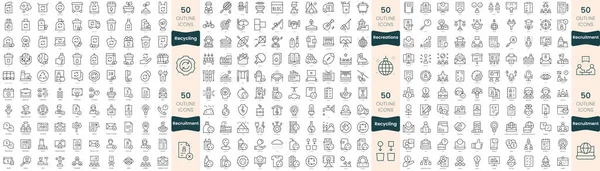 300 ince çizgi simgesi. Bu sette eğlence, adam toplama ve geri dönüşüm yer alıyor