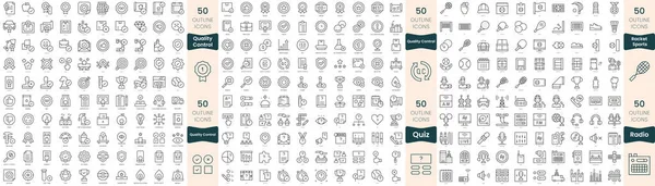 300 ince çizgi simgesi. Bu sette kalite kontrol, quiz, raket sporları, radyo