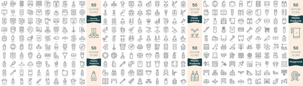 Paquete 300 Iconos Línea Delgada Este Conjunto Incluyen Planificación Organización — Vector de stock