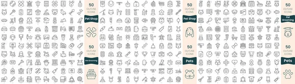 300 ince çizgi simgesi. Bu sette evcil hayvan bakımı, hayvan bakımı ve evcil hayvanlar yer alıyor.