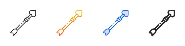 Иконка Стрелки Тонкий Линейный Градиентный Синий Штрих Смелый Дизайн Стиля — стоковый вектор