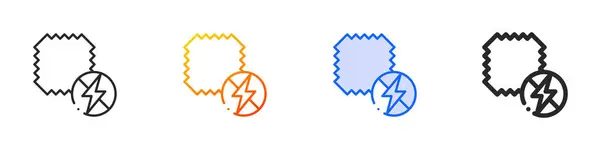 Иконка Антистатической Ткани Тонкий Линейный Градиентный Синий Штрих Смелый Дизайн — стоковый вектор