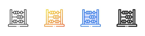 Abacus Εικονίδιο Λεπτή Γραμμική Βαθμιδωτή Μπλε Εγκεφαλικό Επεισόδιο Και Τολμηρό — Διανυσματικό Αρχείο