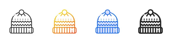 Beanie Icon Thin Linear Gradient Blue Stroke Bold Style Design Royalty Free Stock Vectors