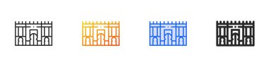 Bab mansour simgesi. İnce doğrusal, Gradyan, Mavi Vuruş ve Kalın Tarz Tasarımı Beyaz Arkaplanda İzole Edilmiş
