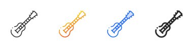 charango icon.Thin Linear, Gradient, Blue Stroke and bold Style Design Isolated On White Background clipart