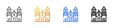 catedral de trujillo icon.Thin Linear, Gradient, Blue Stroke and bold Style Design Isolated On White Background clipart