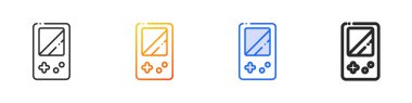 konsol simgesi. İnce doğrusal, Gradyan, Mavi Vuruş ve koyu Biçim Tasarımı Beyaz Arkaplanda İzole Edildi