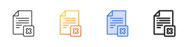 Dosya simgesini sil. İnce doğrusal, Gradyan, Mavi Vuruş ve koyu Biçim Tasarımı Beyaz Arkaplanda İzole Edildi