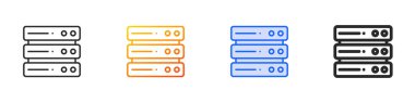 veritabanı simgesi. İnce doğrusal, Gradyan, Mavi Vuruş ve Kalın Biçim Tasarımı Beyaz Arkaplanda İzole Edildi