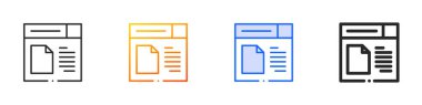 dosya simgesi. İnce Doğrusal, Gradyan, Mavi Vuruş ve Kalın Biçim Tasarımı Beyaz Arkaplanda İzole Edildi