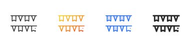 Çelenk simgesi. İnce doğrusal, Gradyan, Mavi Vuruş ve Kalın Biçim Tasarımı Beyaz Arkaplanda İzole Edildi