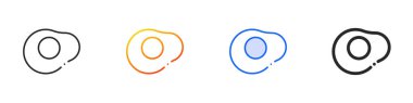Kızarmış yumurta ikonu. İnce doğrusal, Gradyan, Mavi Vuruş ve koyu Stil Tasarımı Beyaz Arkaplanda İzole Edilmiş