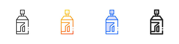 граффити иконка. Тонкий линейный, градиент, синий штрих и смелый дизайн стиля изолированы на белом фоне