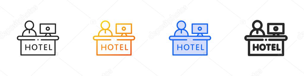 Lobby icon.Thin Linear, Gradient, Blue Stroke and bold Style Design Isolated On White Background